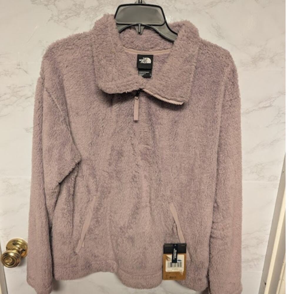 NEW The North Face Furry Fleece Ashen Purple Size Large jacket pockets Pullover